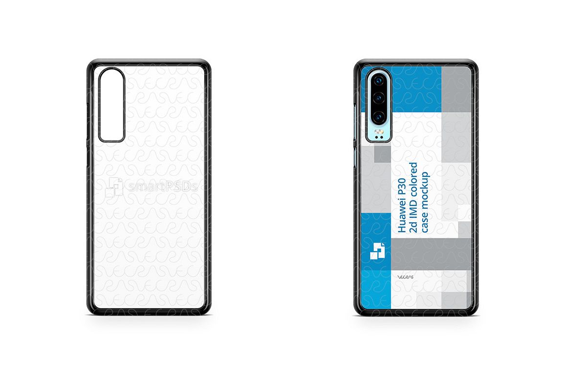 Huawei P30 2d PC Colored Case Design Mockup 2019 example image 1