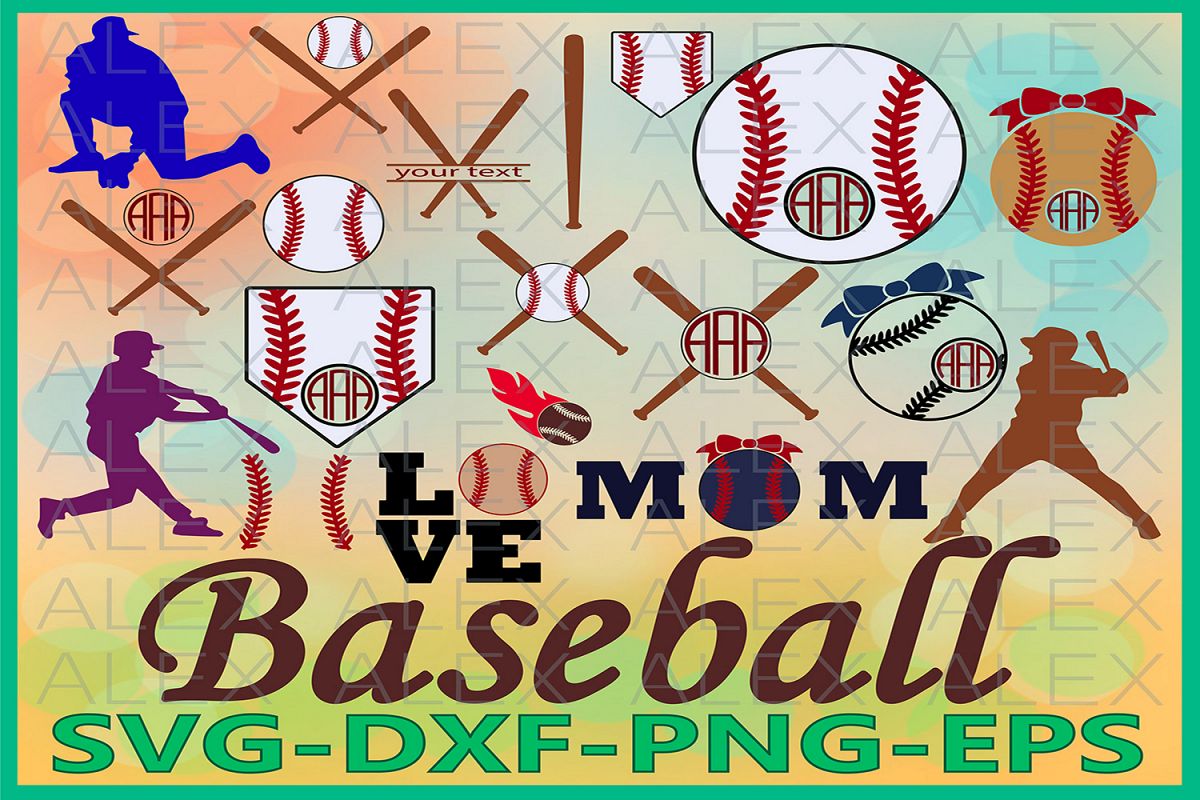 Baseball Monogram Svg, Baseball SVG, Monogram Baseball Cut example image 1