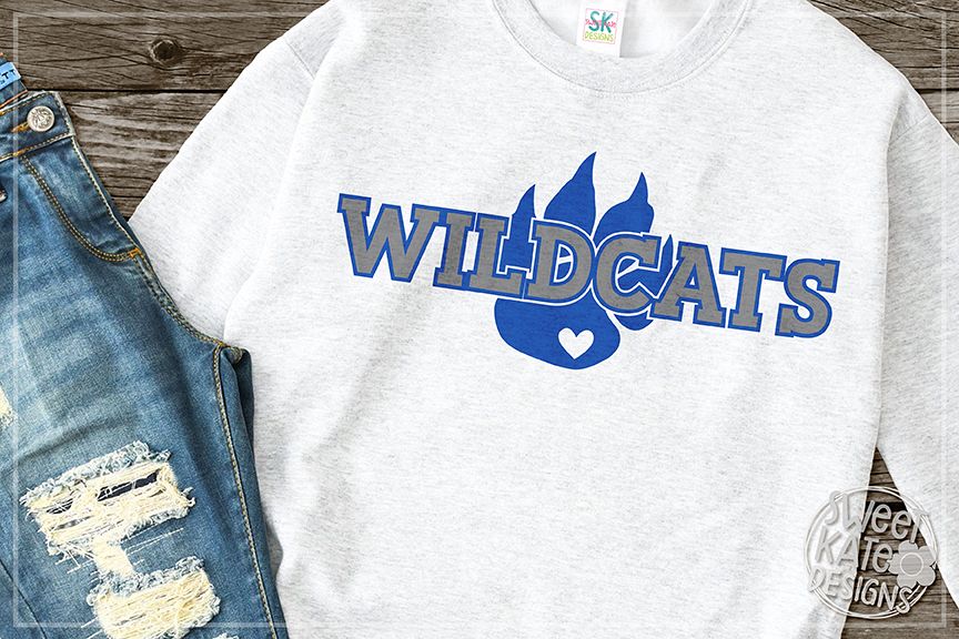 Wildcats with Paw SVG DXF EPS PNG JPG example image 1