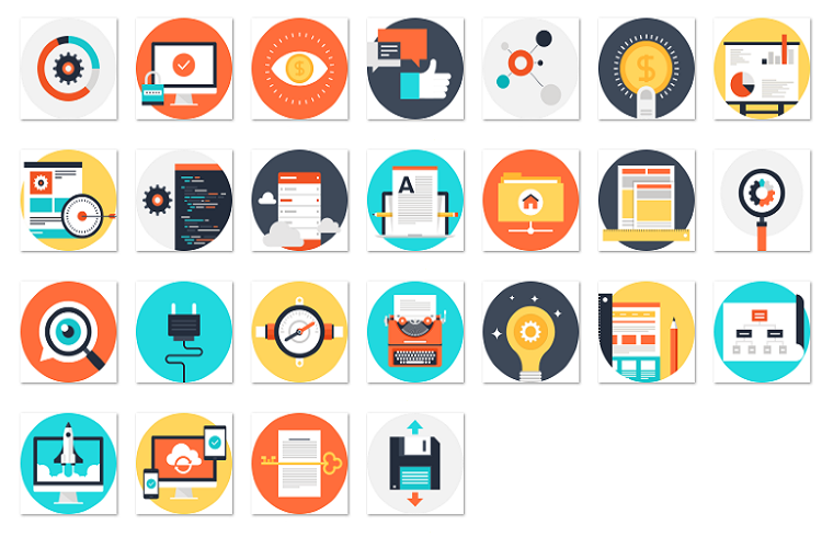 Seo and development round flat1 example image 1