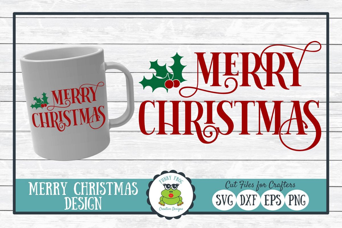 Merry Christmas, Winter Holiday SVG Cut File example image 1