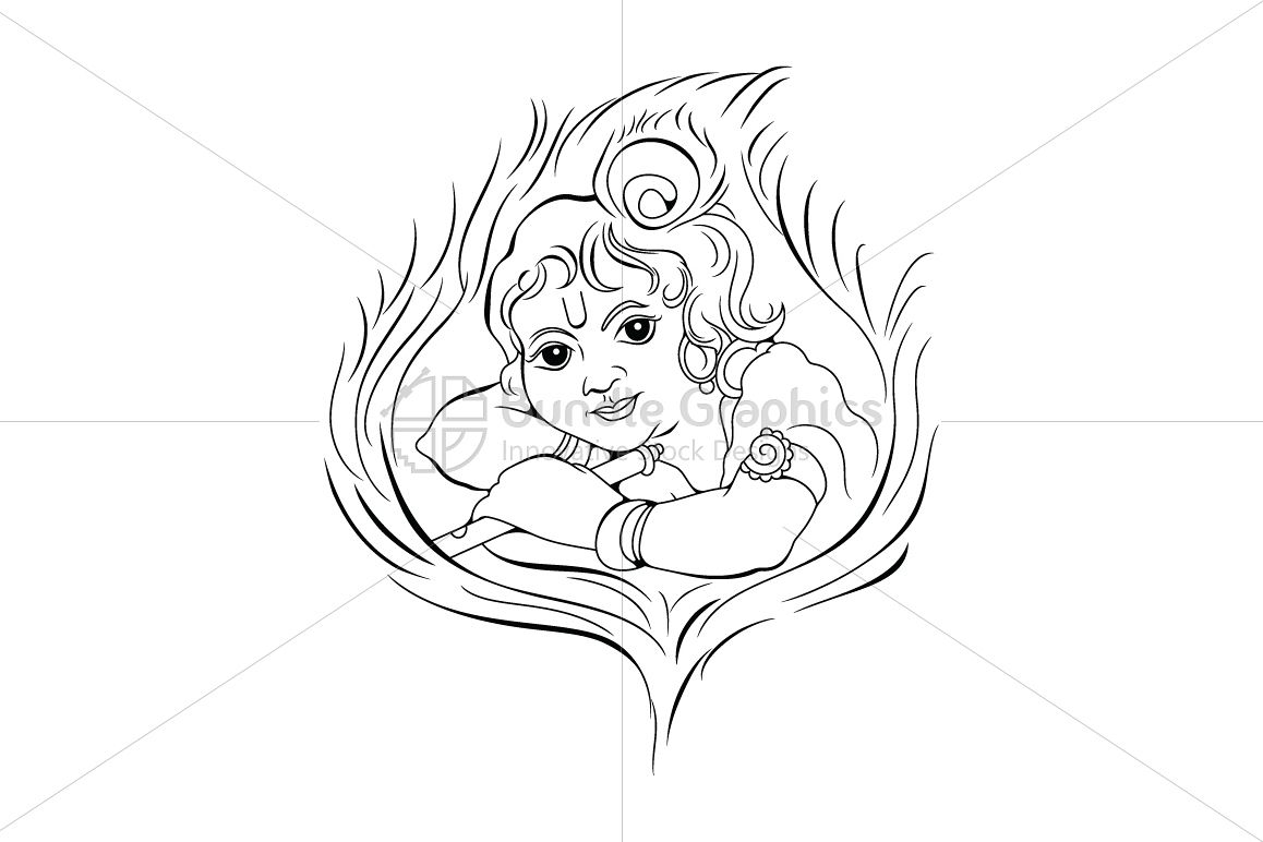 Baal Krishna - Artistic Illustration example image 1