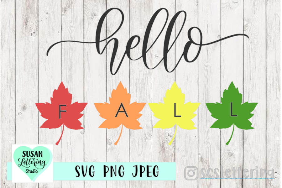 Hello FALL Cut File - SVG, PNG, JPEG example image 1