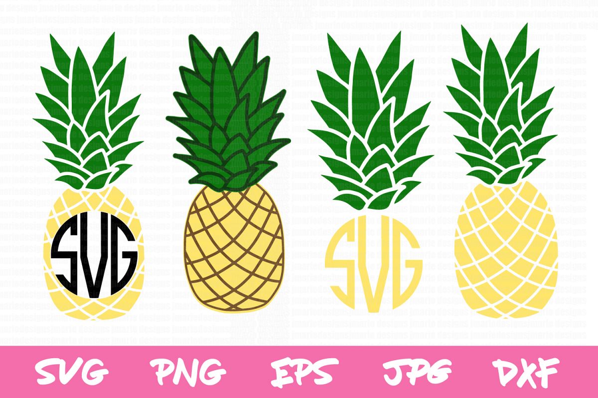 Pineapple svg, summer, pineapple monogram, monogram bundle example image 1