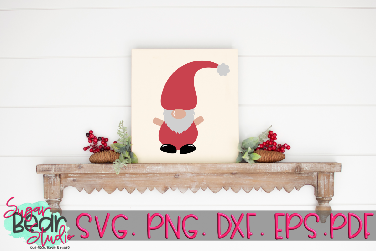 Santa Gnome - A Christmas Gnome SVG example image 1