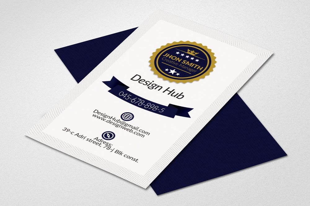Retro Vertical Business Visitig Cards example image 1