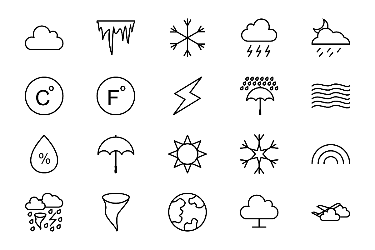 Set Of Weather And Season Icons example image 1