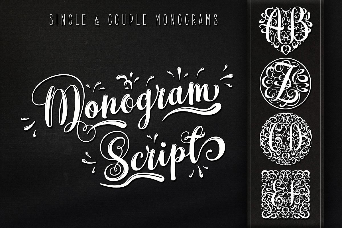 Monogram Script | Full Alphabet Single & Couple Monograms example image 1