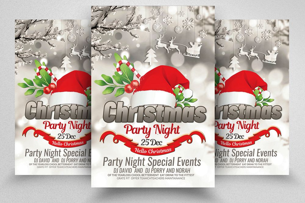 Merry Christmas Party Flyer Template example image 1