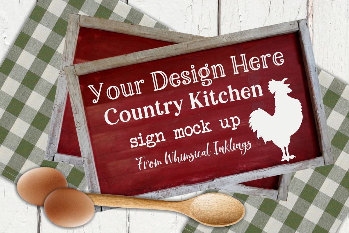 Country Kitchen Sign Mock Up example image 1