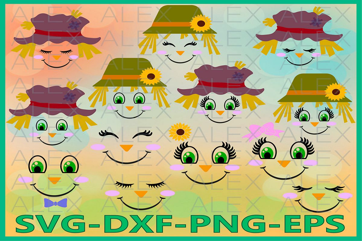 Scarecrow Face svg, Scarecrow SVG, Halloween Svg File example image 1