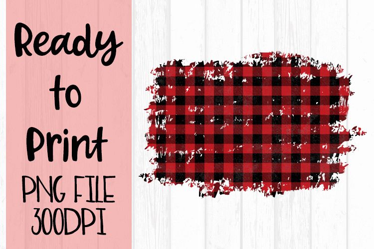 Red Buffalo Plaid Frame Ready to Print example image 1