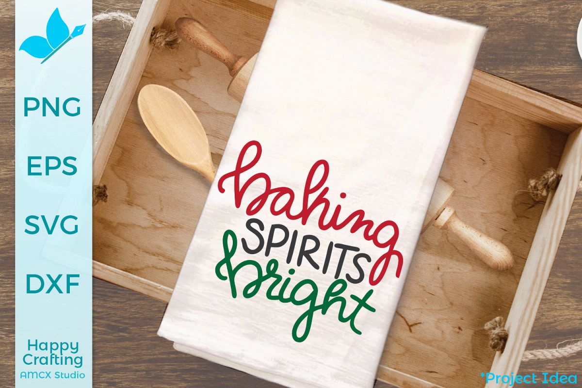 Baking Spirits Bright- A Kitchen Tea Towel SVG file example image 1