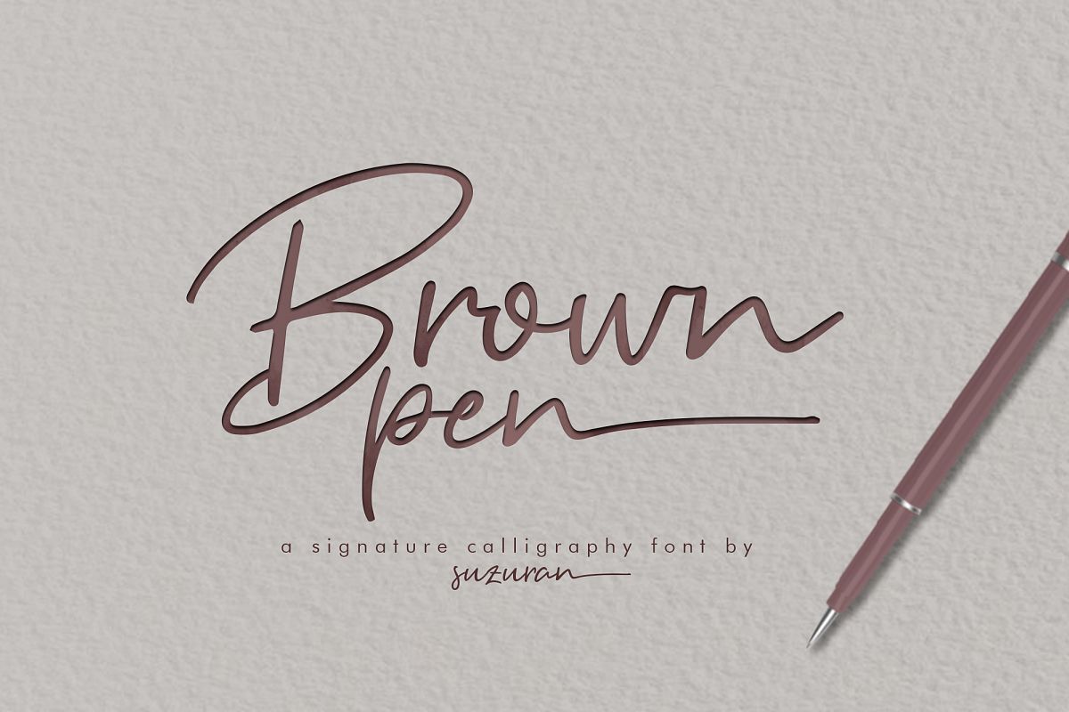 Brown Pen Script example image 1