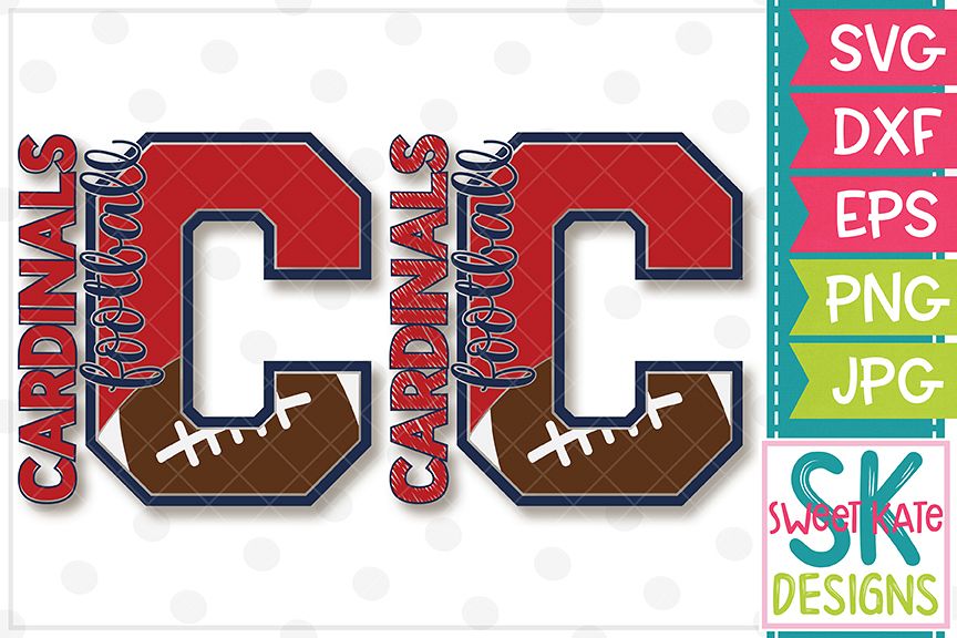 C Cardinals Football SVG DXF EPS PNG JPG example image 1