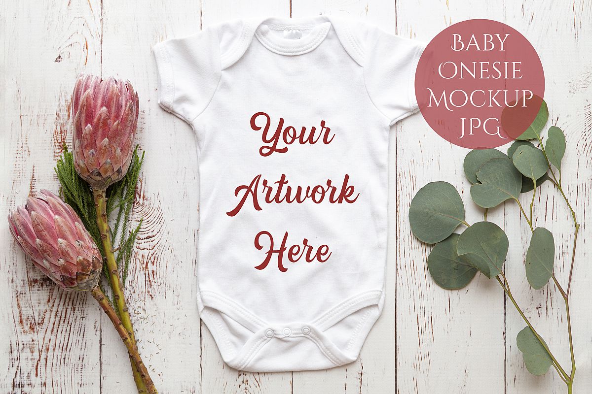 Onesie, Infant bodysuit Mockup example image 1