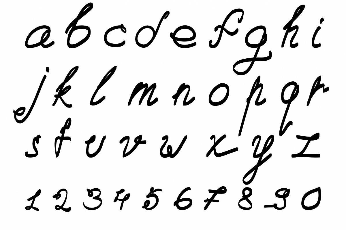 Calligraphic vector font. Handdrawn. example image 1