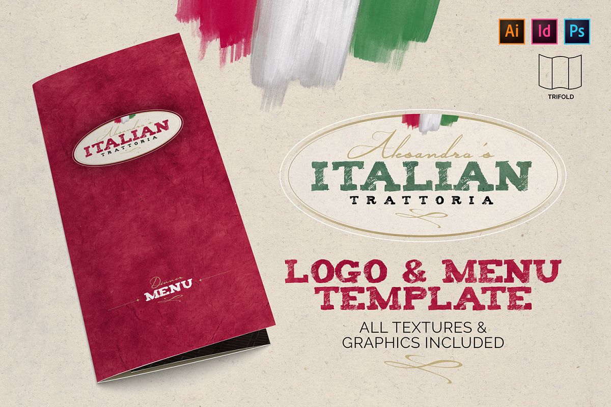 Italian Trattoria Menu & Logo example image 1