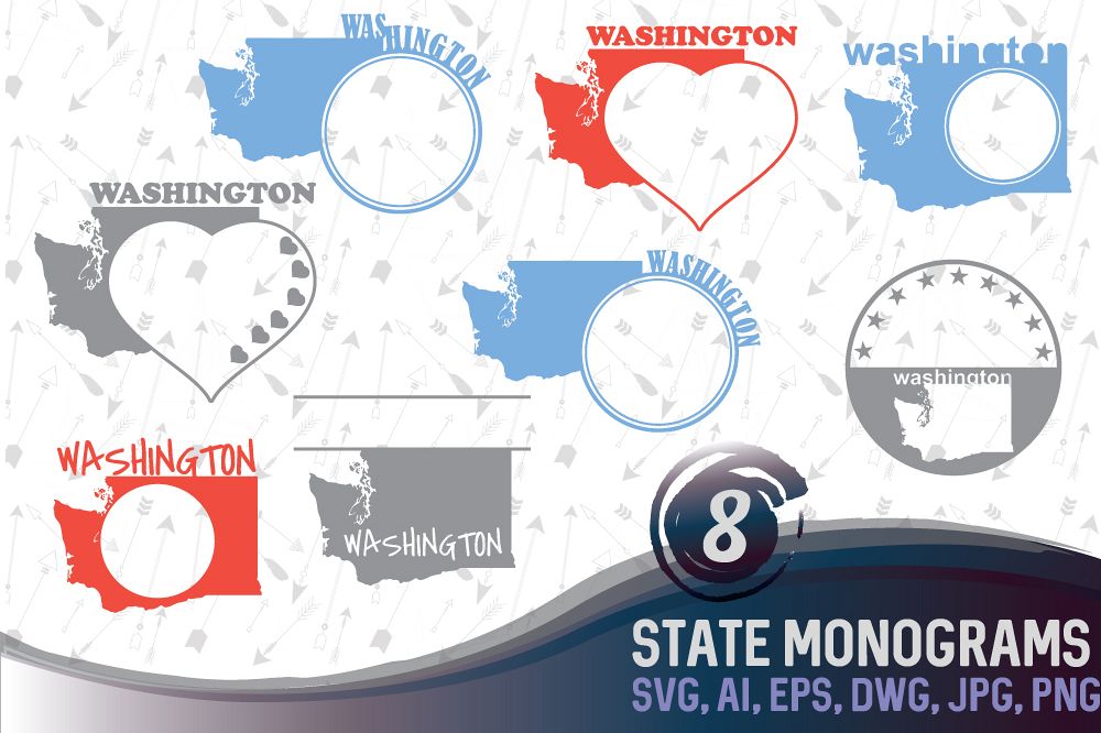 Washington DC Monograms SVG, JPG, PNG, DWG, CDR, EPS, AI example image 1