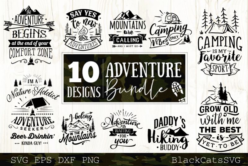 Adventure SVG bundle 10 designs Mountains SVG bundle vol 4 example image 1