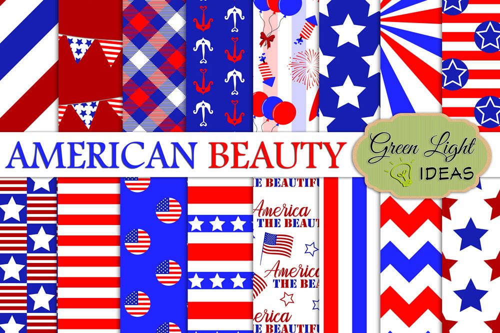 4th Of July Digital Papers, Independence Day Backgrounds example image 1