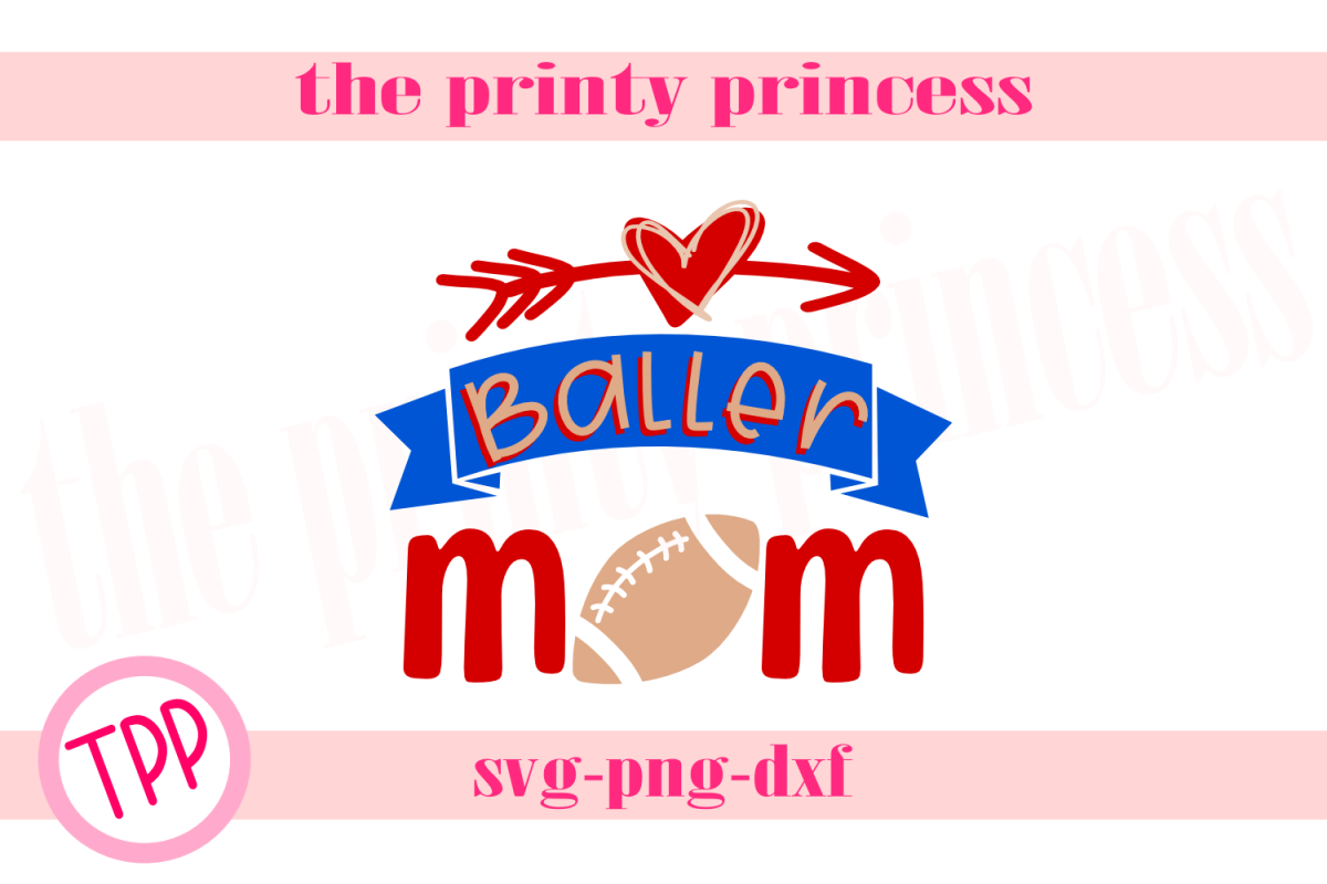 Football Baller Mom svg, Football svg Footballdesign example image 1