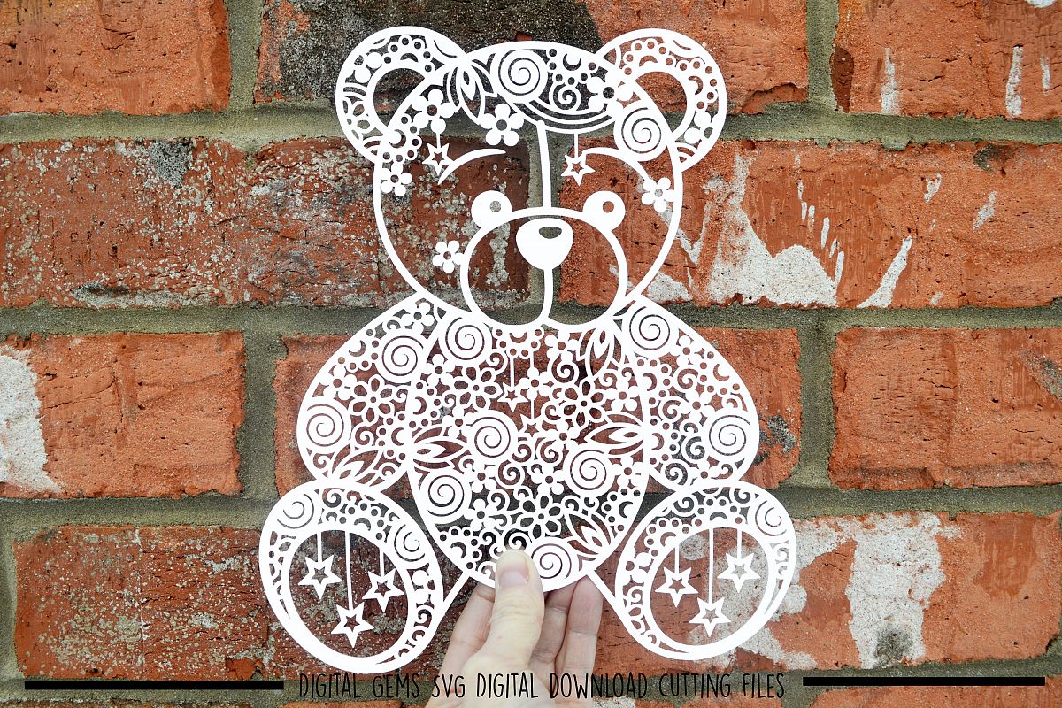 Teddy Bear paper cut SVG / DXF / EPS files example image 1