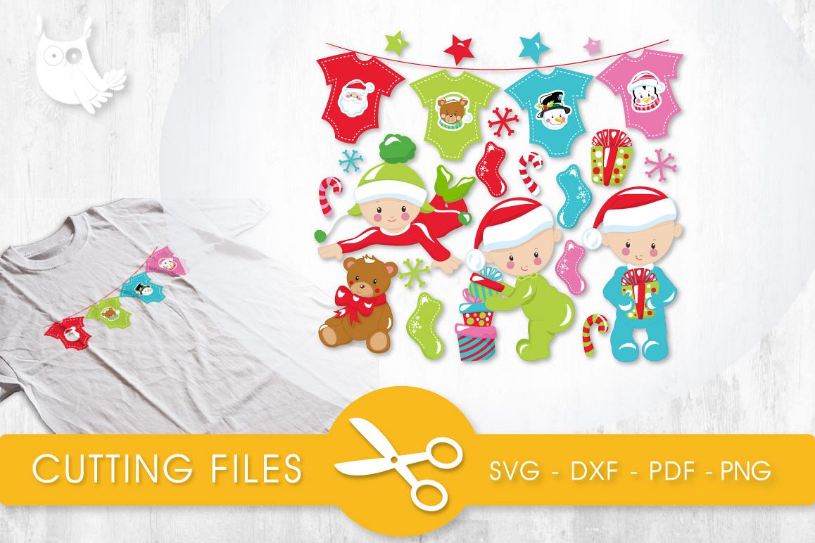 Christmas Babies Babies cutting files svg, dxf, pdf, eps included - cut