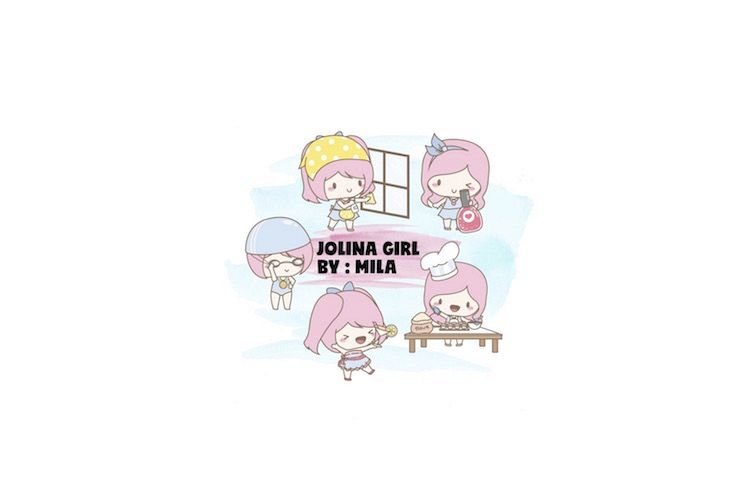 KAWAII GIRL JOLINA CLIPART BUNDLE PNG example image 1