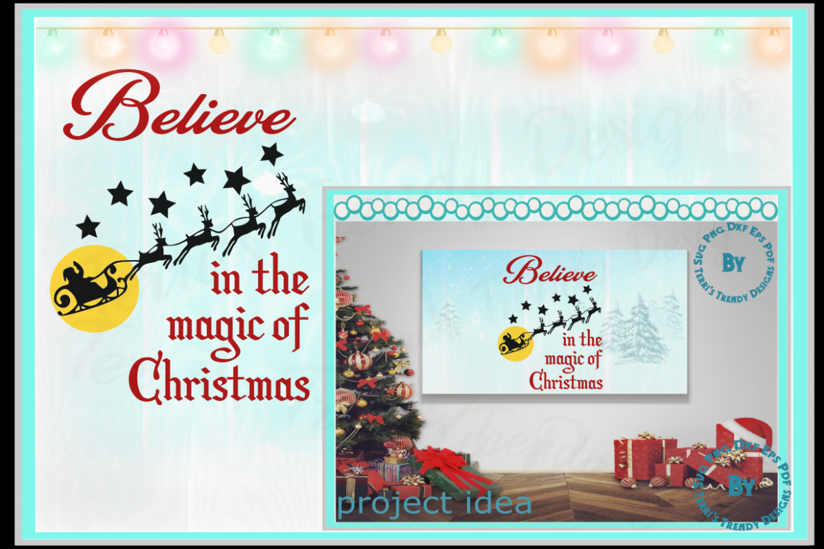 Believe in the magic of Christmas Santa and reindeer quote example image 1