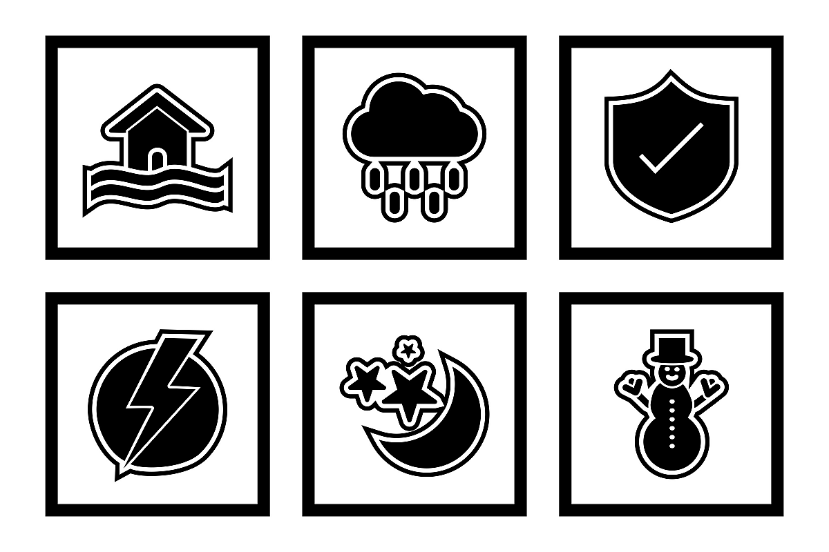 Set Of Weather And Season Icons example image 1