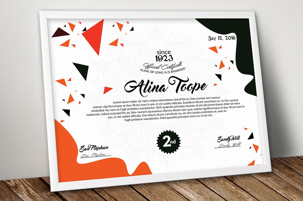 Certificate Template example image 1
