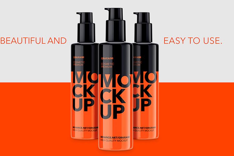Plastic Cosmetic Pump Bottle - Mockup example image 1