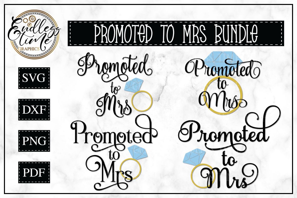 Promoted To Mrs SVG Cut File Bundle example image 1