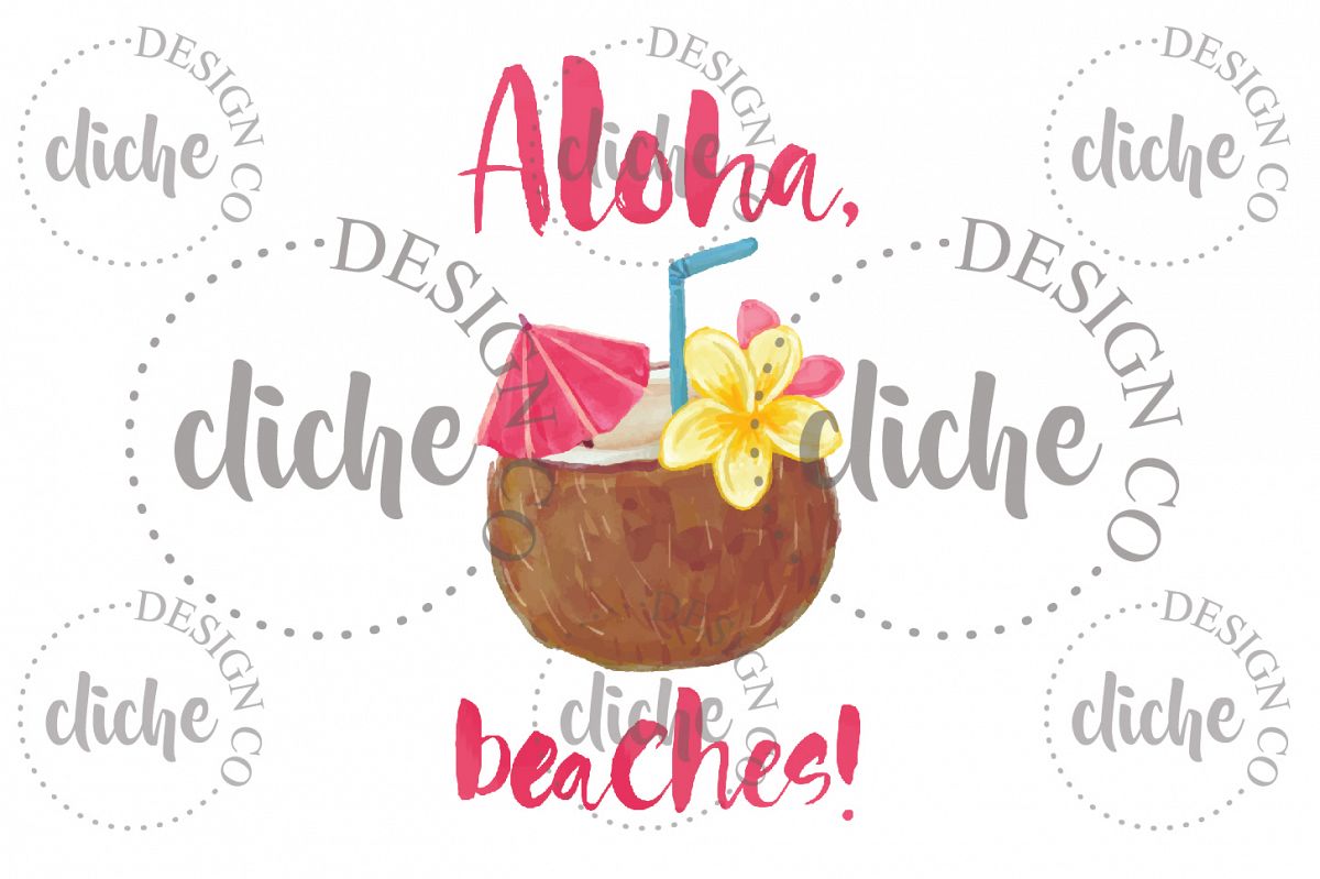 Aloha Summer Sublimation Design example image 1