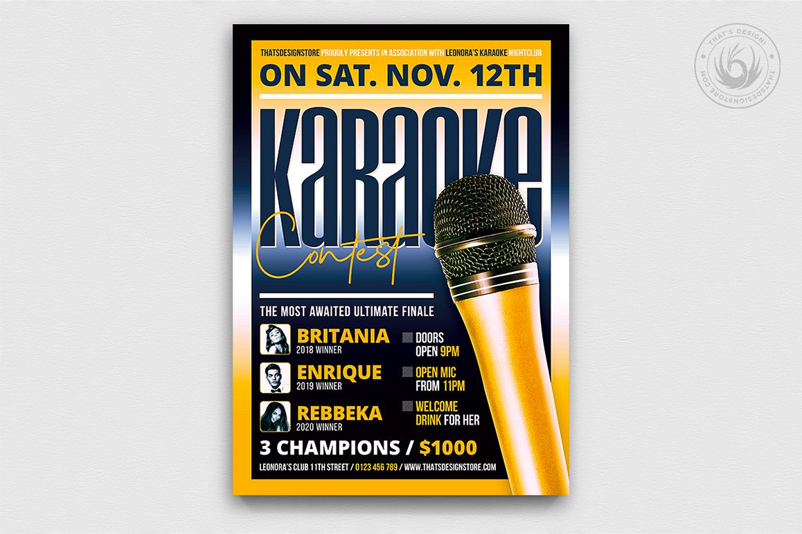 Karaoke Flyer Template V9 example image 1