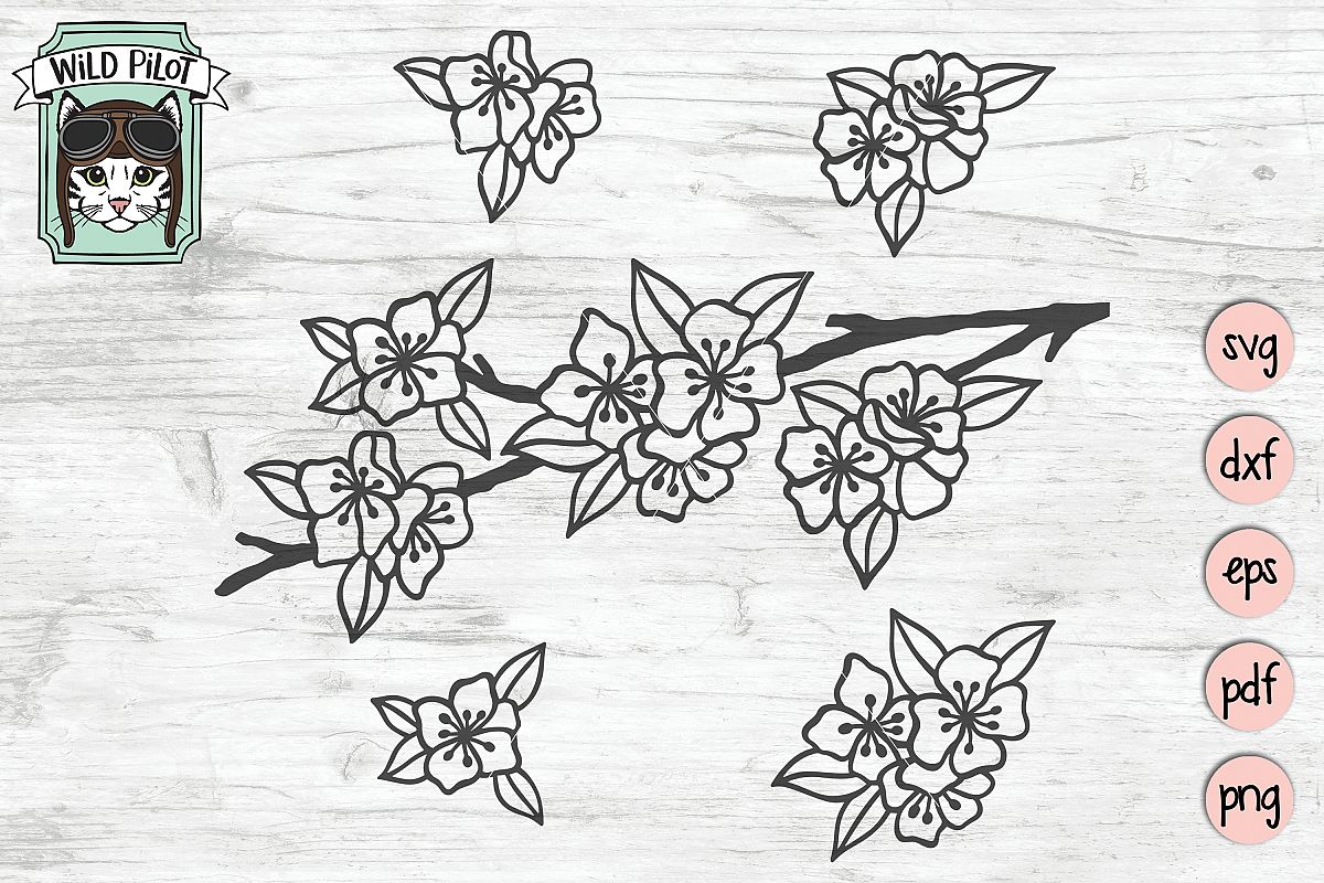 Cherry Blossom SVG file, Flower cut file, Sakura, Japanese example image 1