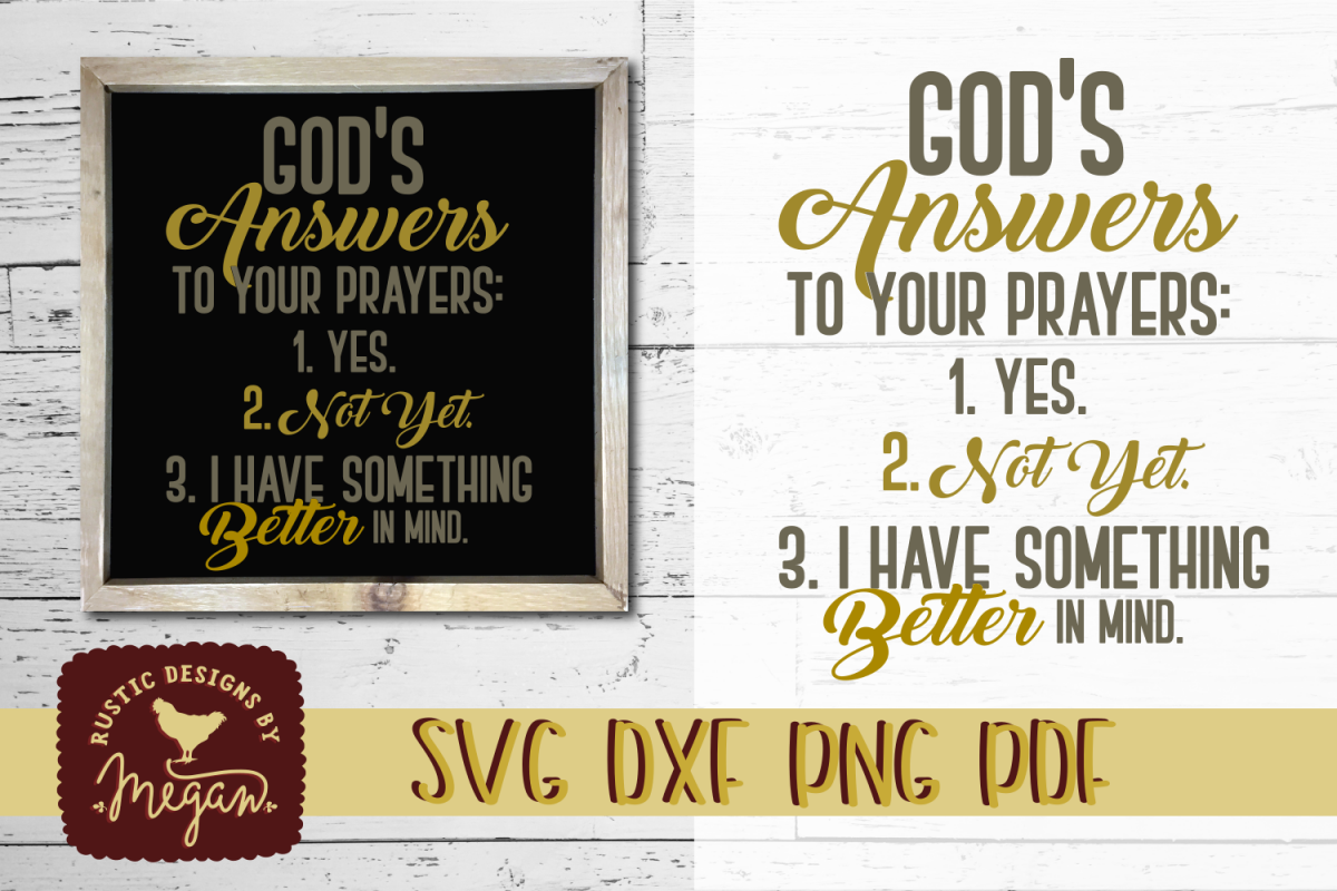 Gods Answer To Your Prayers Religious SVG DXF Cut File example image 1