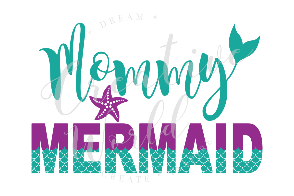 Mommy Mermaid SVG | Mermaid Birthday Girl svg example image 1