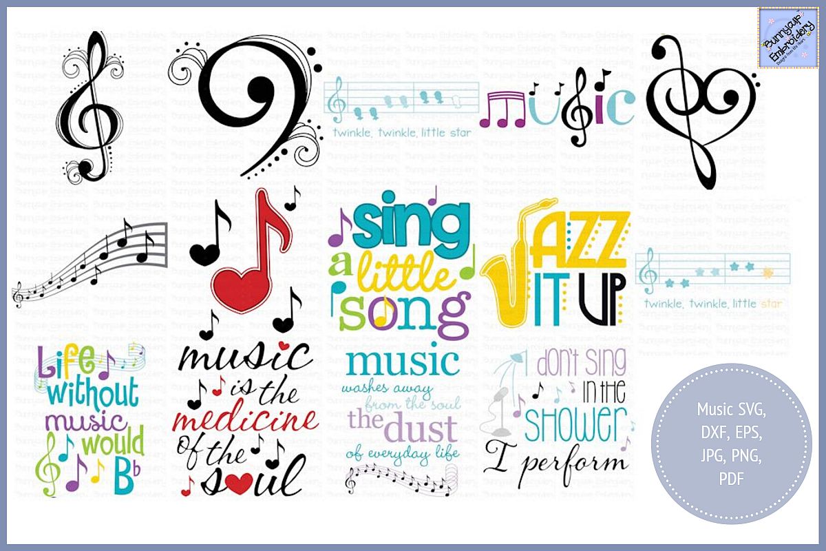 Music Bundle - SVG, Clipart, Printables example image 1
