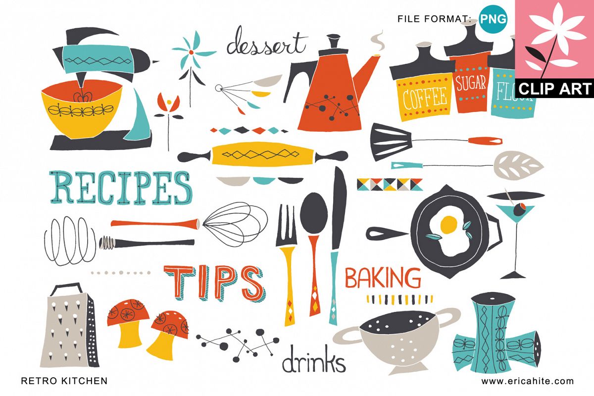 Retro Kitchen Clip Art Png