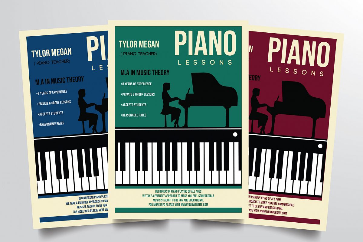 Piano Course Flyer Template example image 1
