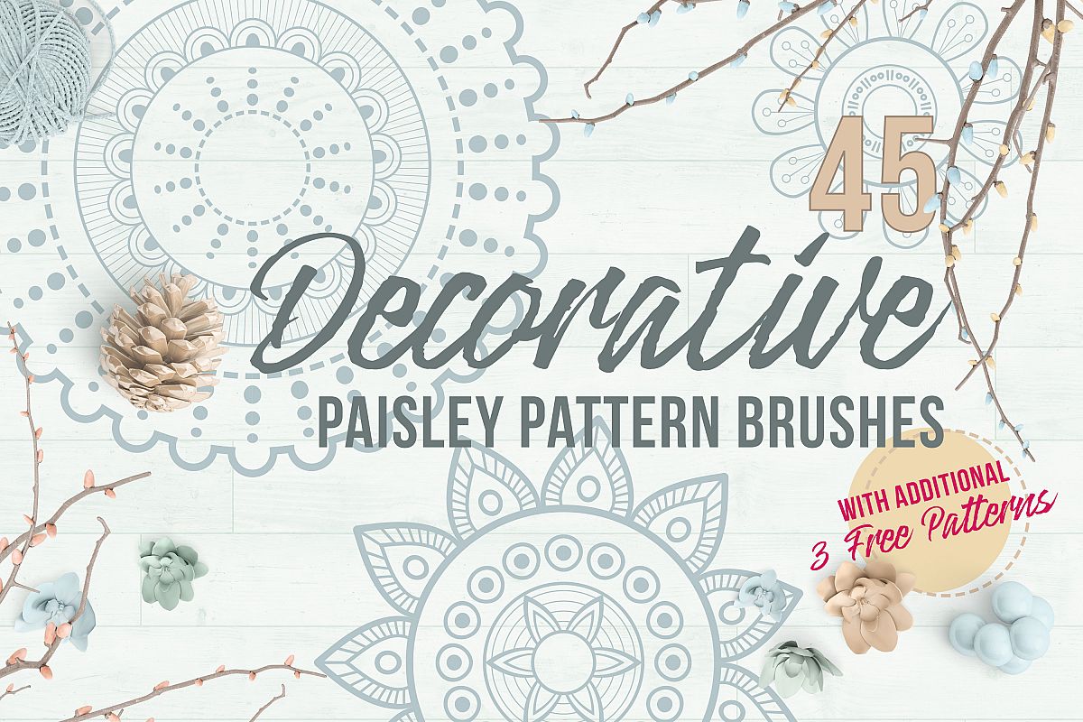 Decorative Paisley Pattern Brushes example image 1