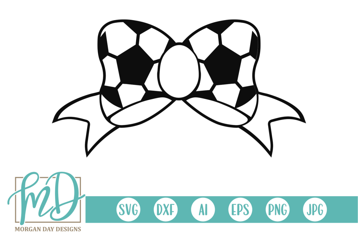 Soccer Bow SVG, DXF, AI, EPS, PNG, JPEG example image 1