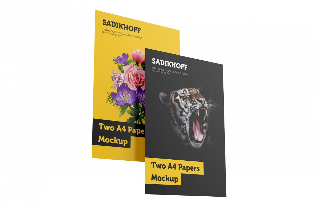 Two A4 Papers Mockup example image 1