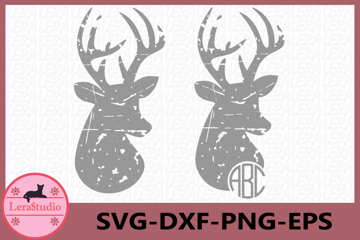 Deer Grunge Svg, Deer Distressed SVG Files, Deer Print example image 1