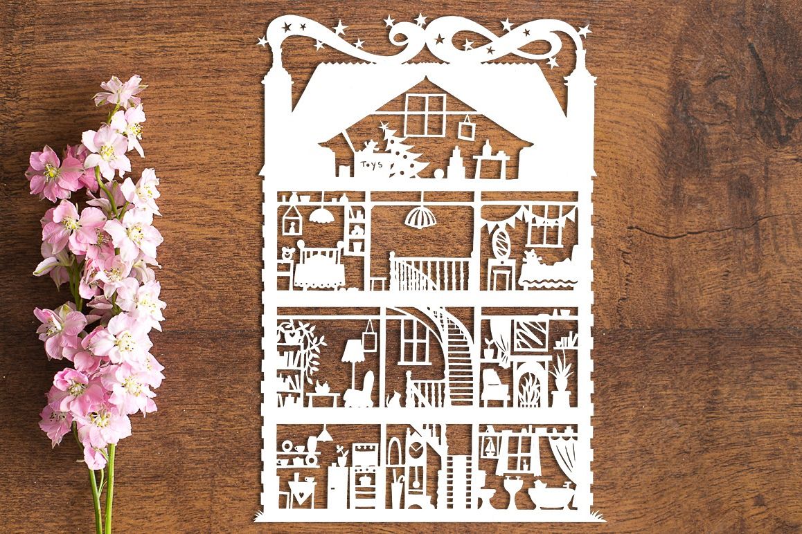Doll's House - Paper Cutting Template example image 1
