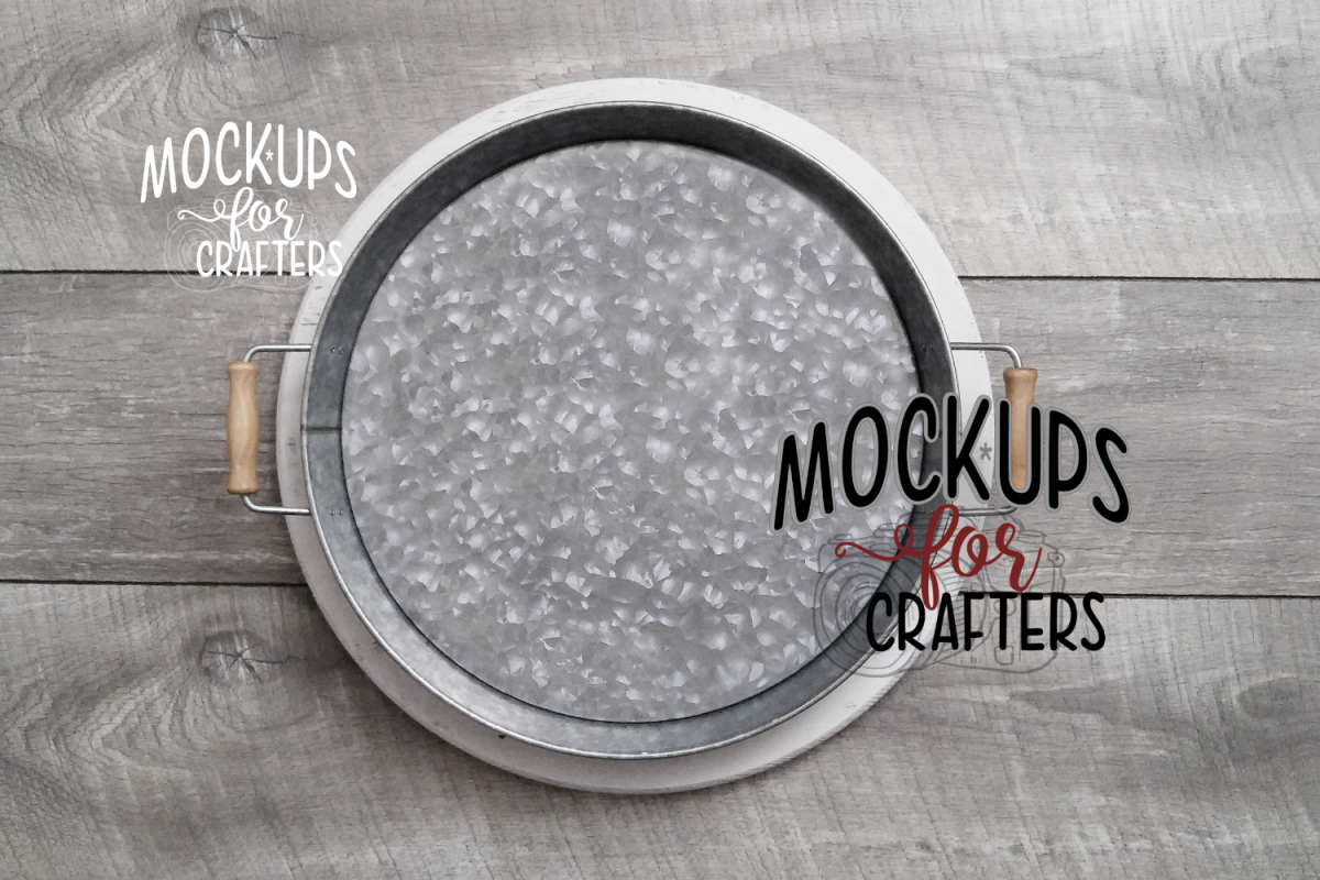 Round Metal Tray - DOLLARAMA - MOCK-UP example image 1