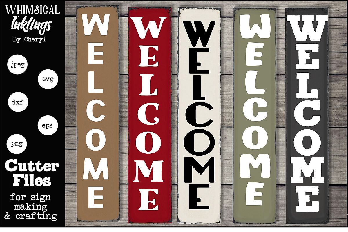 Vertical Welcome SVG Collection example image 1