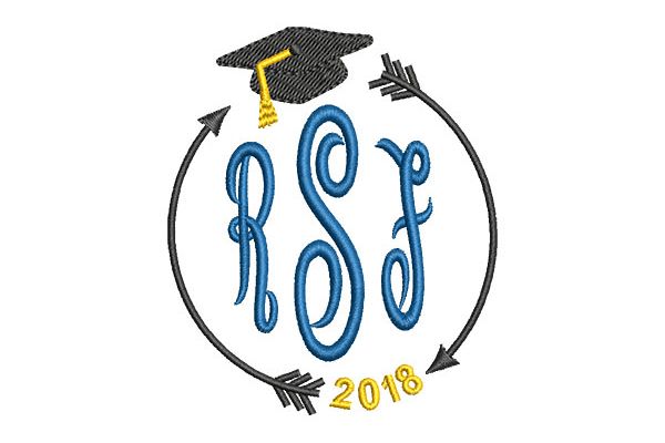 Graduation Arrow Monogram Frame example image 1